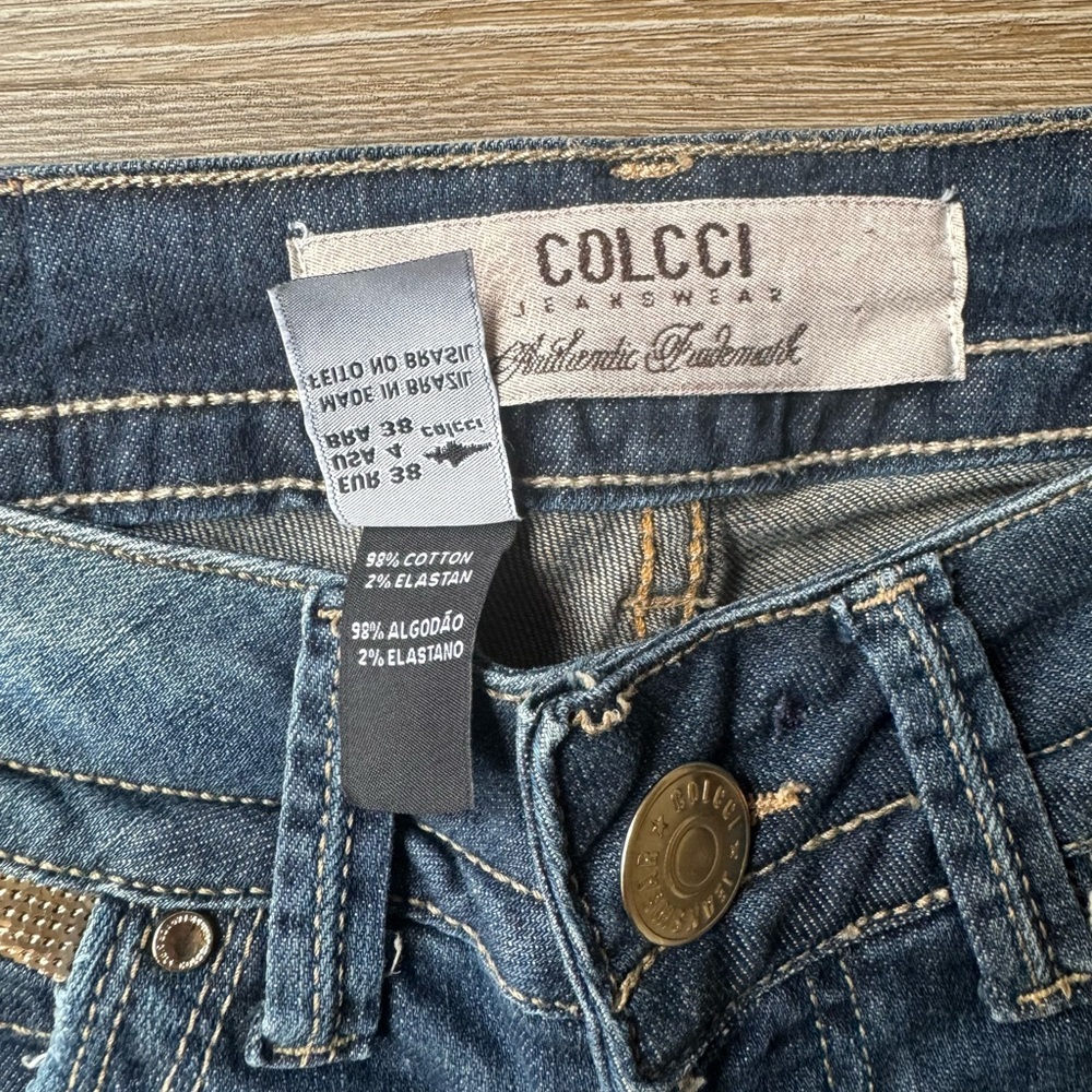 Colcci Jeans with Gold Sequin Detail - Size 4 - Picture 7 of 7